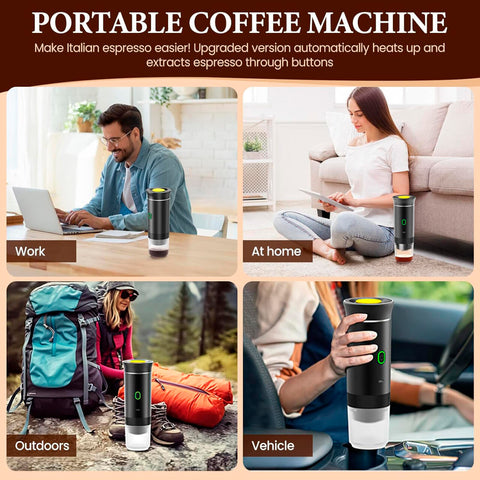 Cafetera Portátil 3 en 1 con Cápsulas y Café Molido | Espresso Rápido en Casa, Oficina o Viaje